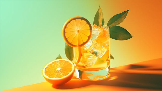 Zingy Orange Refresher with Lime Slice