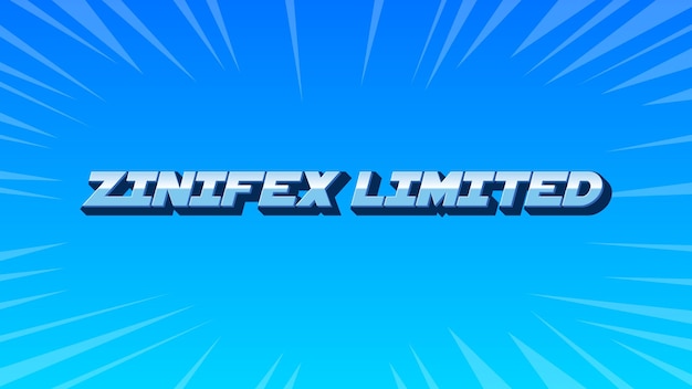 Photo zinifex limited 3d blue text