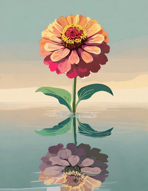 Zinnia bloemen illustratie