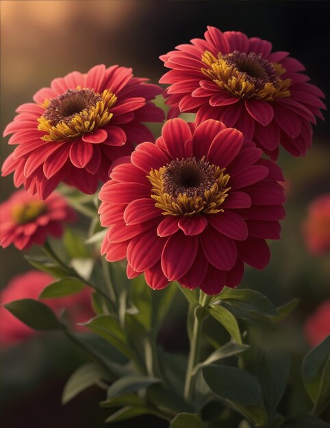 인공지능을 사용하여 생성 된 Zinnia 꽃