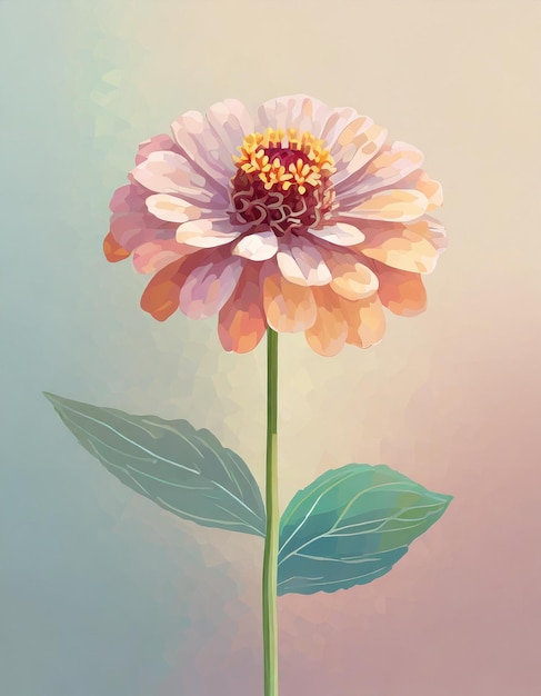 Zinnia flowers illustration