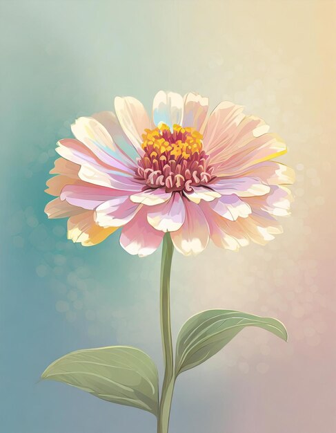 Zinnia flowers illustration