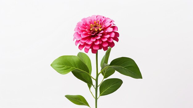  ⁇ 색 배경에 고립된 Zinnia 식물 Generative Ai