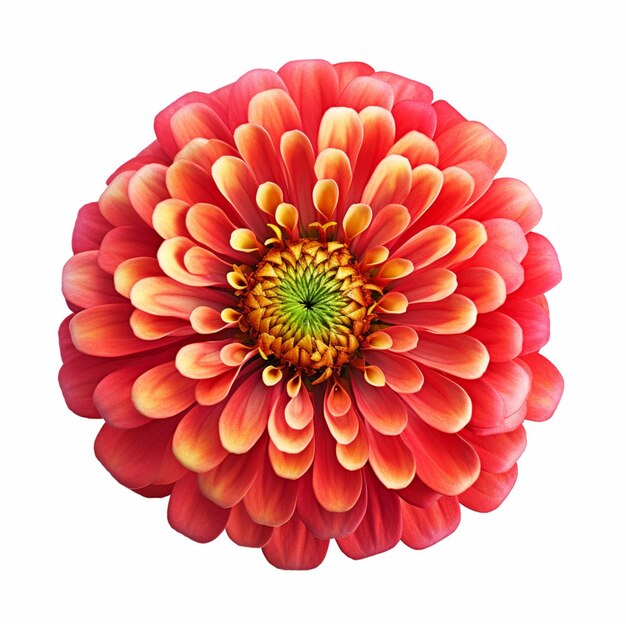 Photo zinnia with white background high quality ultra hd