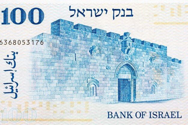 Zion Gate from old Israeli money