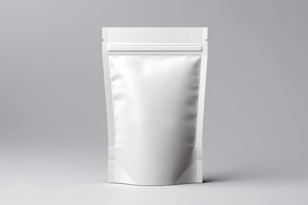 Foto borsa per mockup con chiusura lampoborsa per mockup di bustina per imballaggio in bianco generative ai