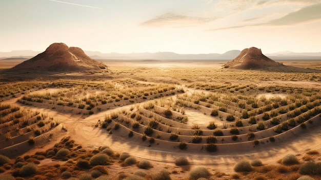 Zipper opens a desert landscape to fertile land