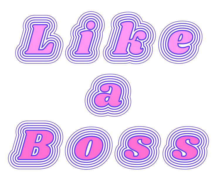 Foto zoals een boss png retro lettertype