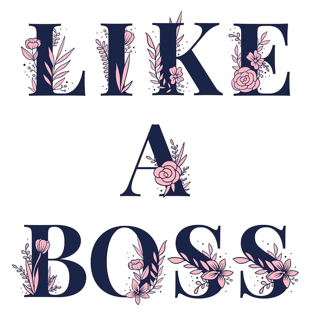 Zoals een Boss png vrouwelijke typografie woord lettering en typografie