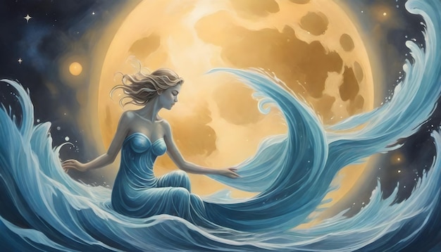 zodiac sign Aquarius beautiful water woman