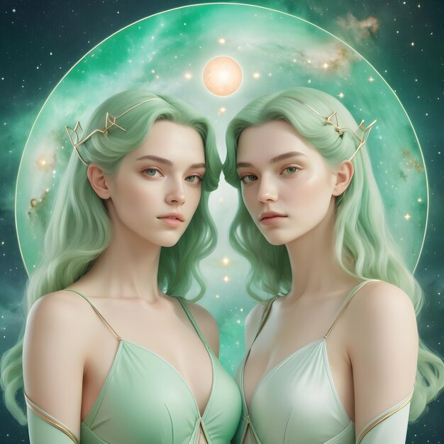 Foto segno zodiacale gemelli due belle donne