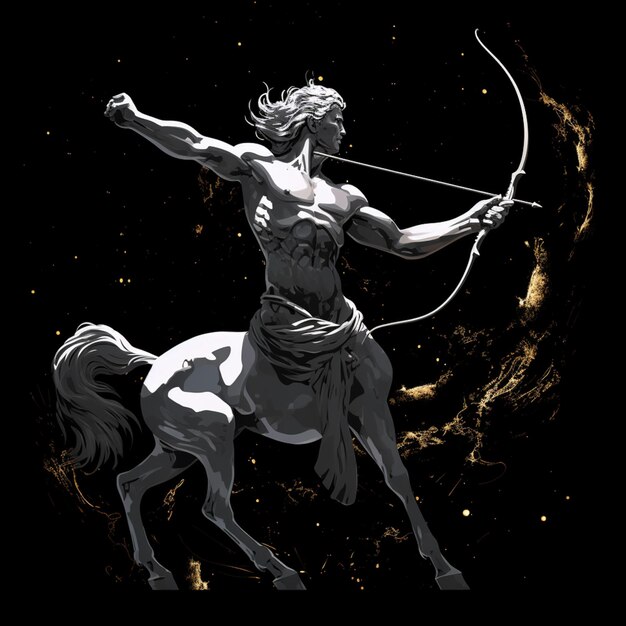 Foto segno zodiacale del cavallo con un uomo su di esso generativo ai