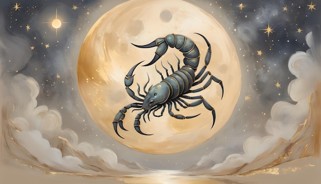 Photo zodiac sign scorpio a drawing of a scorpion