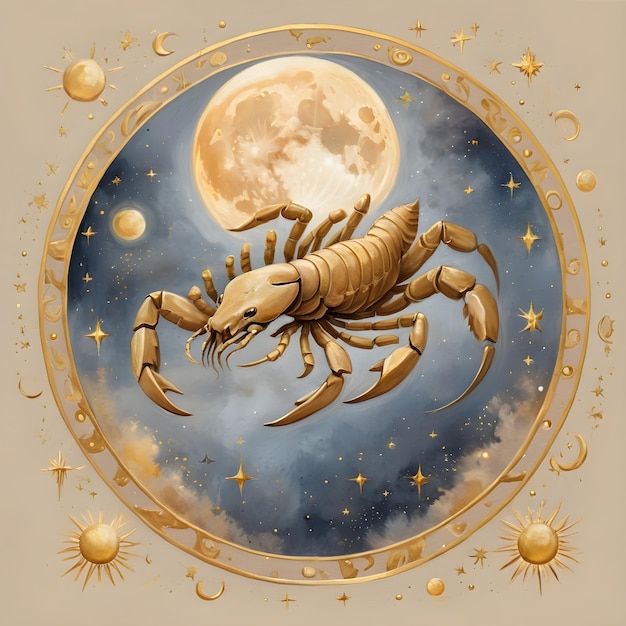 Photo zodiac sign scorpio a drawing of a scorpion