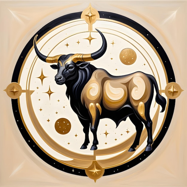 zodiac sign Taurus a bull with a star on the top of it