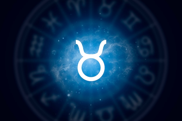 Фото Знак зодиака телец на фоне звездного неба