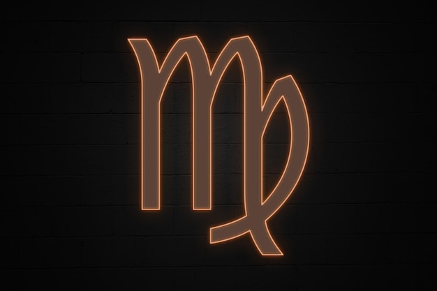 Photo zodiac sign virgo in neon light