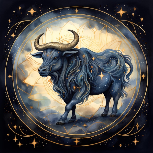 Foto segno zodiacale dello zodiaco toro generativo ai