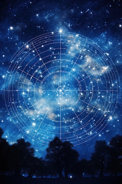 Photo zodiac signs in the starry sky generative ai