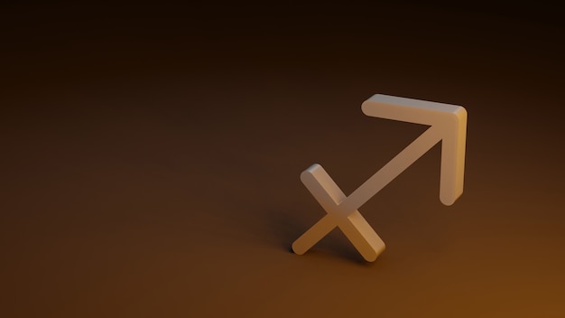 Zodiac symbol SAGITTARIUS signs 3D rendering