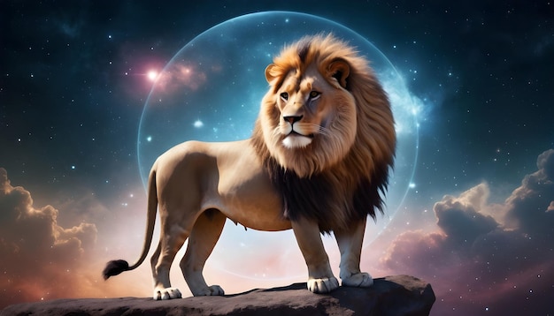 Zodiac teken Leeuw prachtige universum achtergrond