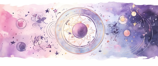 zodiac watercolor astrology background
