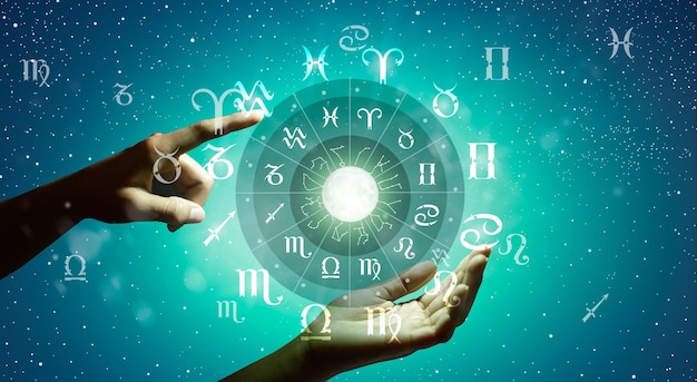 Zodiac wheel Astrology concept