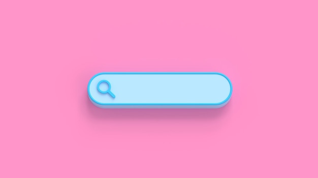 Zoekbalk achtergrond minimaal blauw roze pastel 3d render