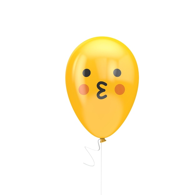 Zoenen met blozende wangen emoji zwevende ballon