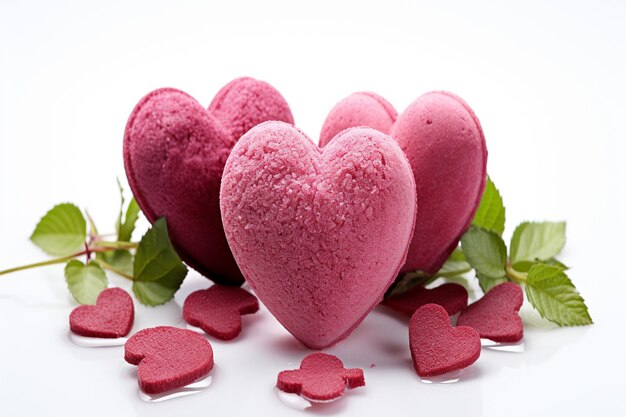 Zoet dessert in de vorm van een hart romantische achtergrond prachtige compositie Valentijnsdag