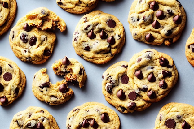 Zoet eigengemaakt koekje Havermoutkoekjes met chocoladestukjes