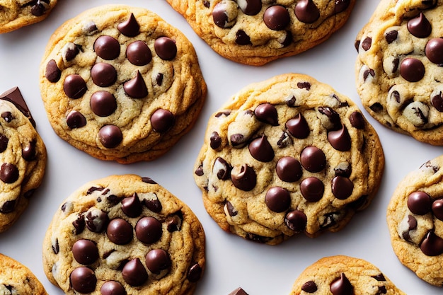 Zoet eigengemaakt koekje Havermoutkoekjes met chocoladestukjes