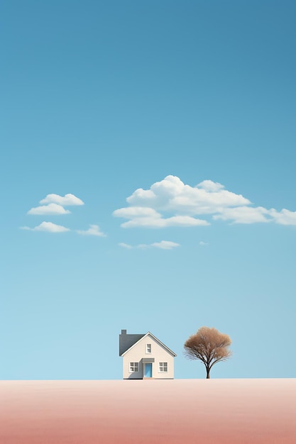 Zoet klein huisje met een minimalistisch ontwerp