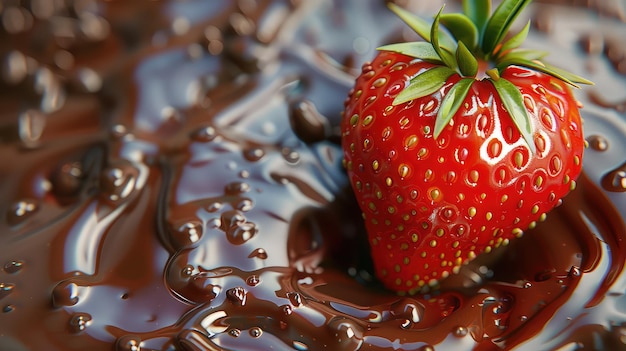 Foto zoete aardbeien en chocolade