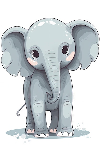 Zoete Baby Olifant Illustratie