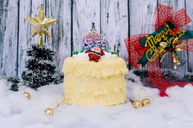 Zoete cheesecake tijdens de kerstperiode