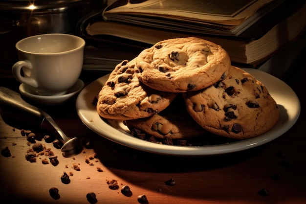 Zoete chocolade chip koekjes pecan genereren Ai