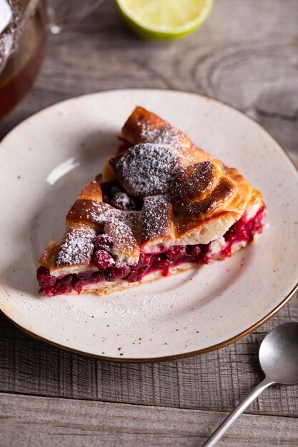 Zoete cranberrytaart als toetje