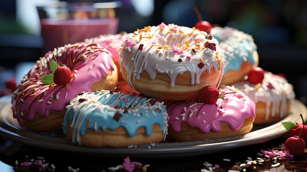 Zoete desserts donuts Generatieve Ai