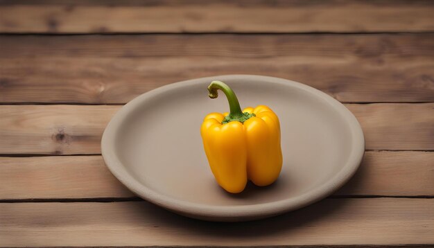 Zoete gele paprika op de achtergrond van een bord