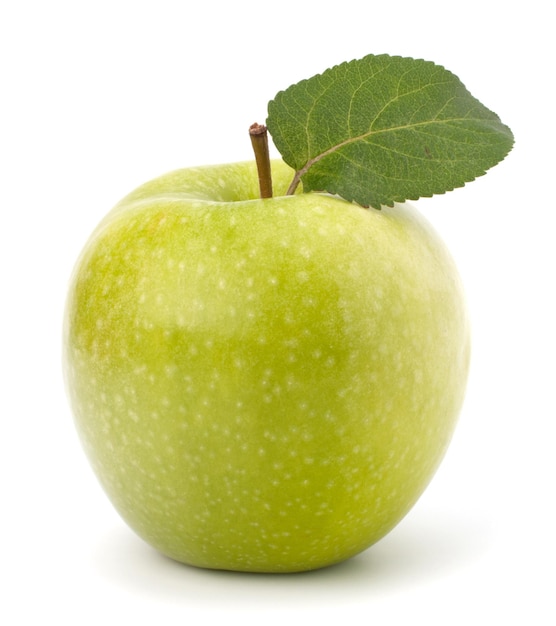 Zoete groene appel met blad