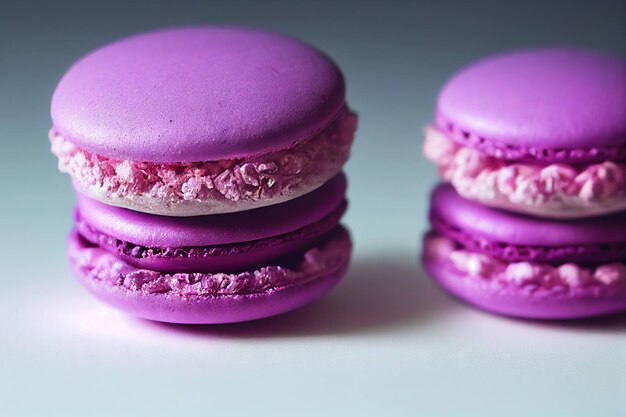 Zoete paarse lavendel bitterkoekjes Frans gebak op tafel