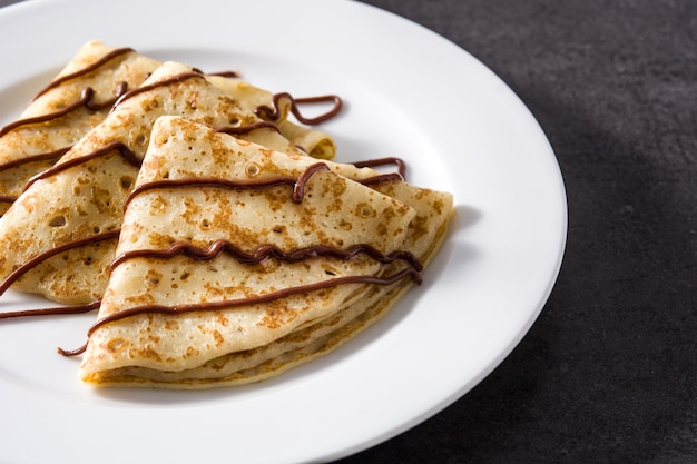 Zoete pannenkoeken met chocolade