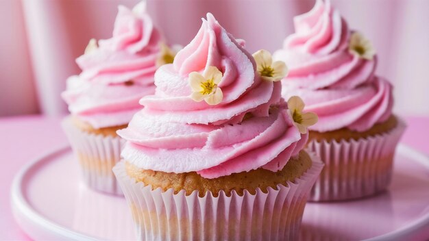 Zoete roze cupcake voorzijde