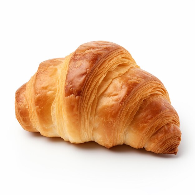 Zoete smakelijke croissant geïsoleerd op wit