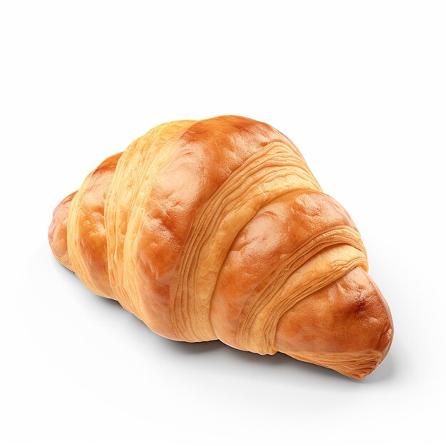 Zoete smakelijke croissant geïsoleerd op wit