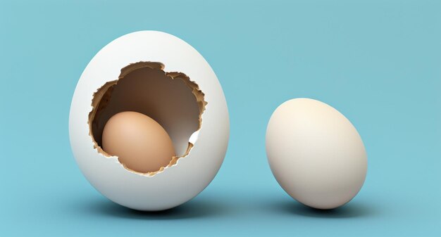 Foto zoete verrassing conceptueel gebarsten ei gemaakt van witte en bruine chocolade een heerlijk genot