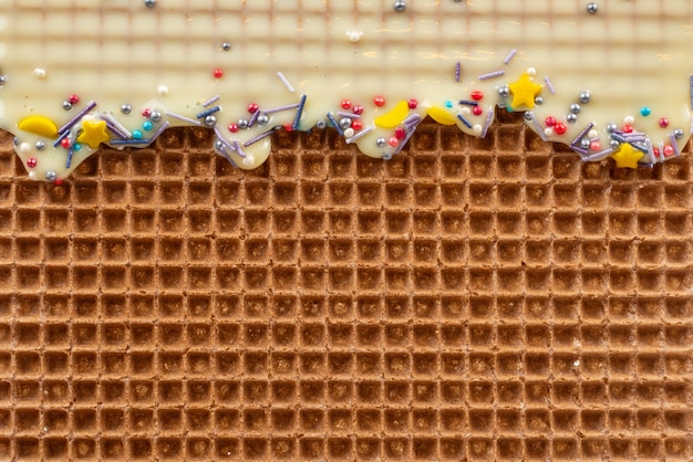 Zoete wafel met slagroom.