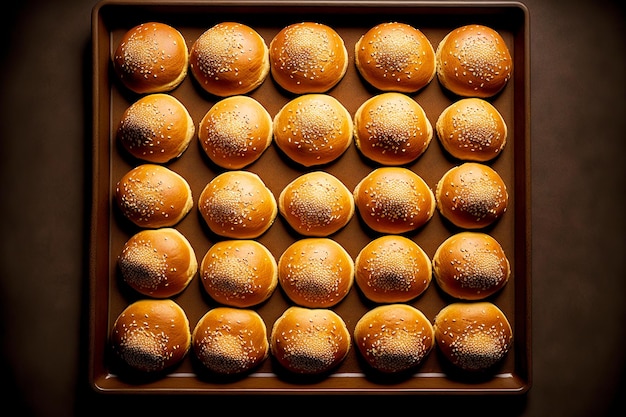 Zoetwaren granenbroodjes gebakken brood op bakplaat