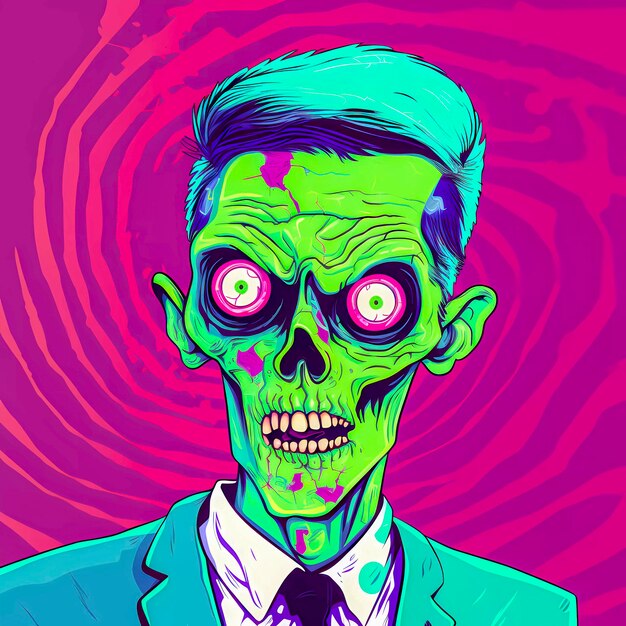 Zombie Comic Character Avatar of the Undead Generative AI